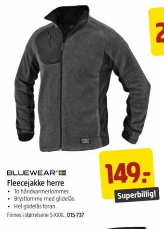 Jula Bluewear Fleecejakke Herre tilbud