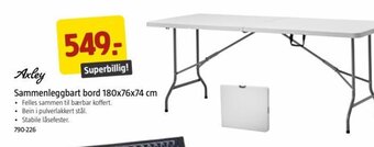 Jula Sammenleggbart Bord 180x76x74 cm tilbud