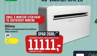 Skousen Qlima varmepumpe/aircondition tmq-100473 tilbud