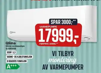 Skousen Qlima varmepumpe q-100558 tilbud