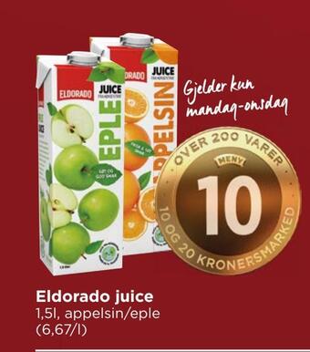 Meny Eldorado juice tilbud