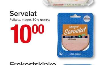 Spar Servelat tilbud