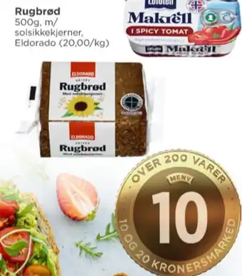 Meny Eldorado rugbrød tilbud