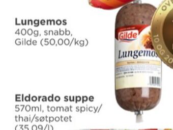 Meny Gilde lungemos tilbud