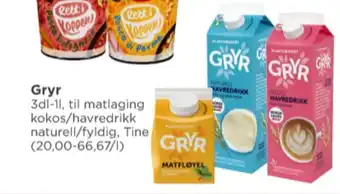 Meny Gryr havredrikk tilbud