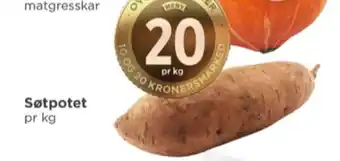 Meny Ukjent søtpotet tilbud