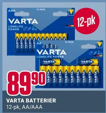 Europris Varta batterier tilbud