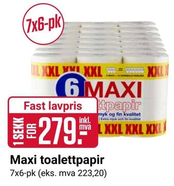 Europris Maxi toalettpapir tilbud