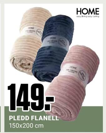 Europris Pledd flanell tilbud