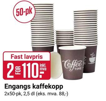 Europris Engangs kaffekopp tilbud