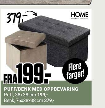 Europris Puff/benk med oppbevaring tilbud