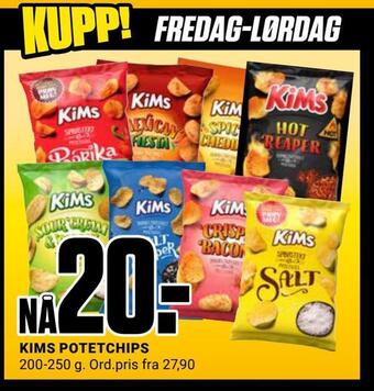 Europris Kims potetchips tilbud