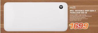 Coop Byggmix Mill invisible wifi gen 3 panelovn 900 w tilbud