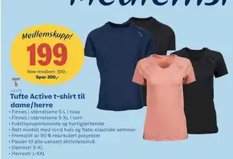Coop Obs Tufte active t-shirt til dame/herre tilbud