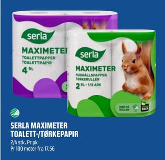 Coop Obs Serla maximeter toalett-/tørkepapir tilbud