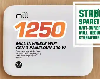 Coop Byggmix Mill invisible wifi gen 3 panel ovn 400 w tilbud