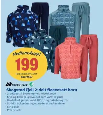 Coop Obs Skogstad fjell 2-delt fleecesett barn tilbud