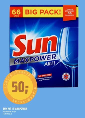 Coop Obs Sun alt i 1 maxpower tilbud