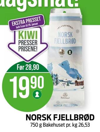 Kiwi Norsk fjellbrød tilbud