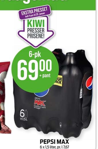 Kiwi Pepsi max tilbud