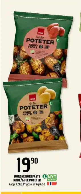 Coop Prix Norske kokefaste røde/gule poteter tilbud