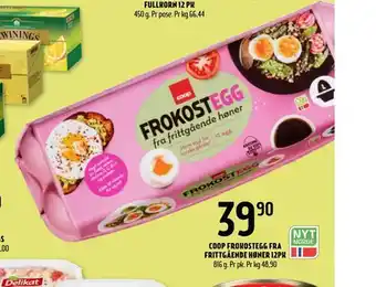 Coop Prix Coop frokostegg fra frittgående høner 12pk tilbud