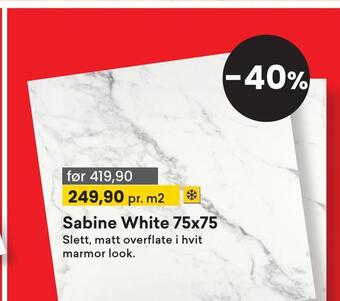 Right Price Tiles Sabine white 75x75 tilbud