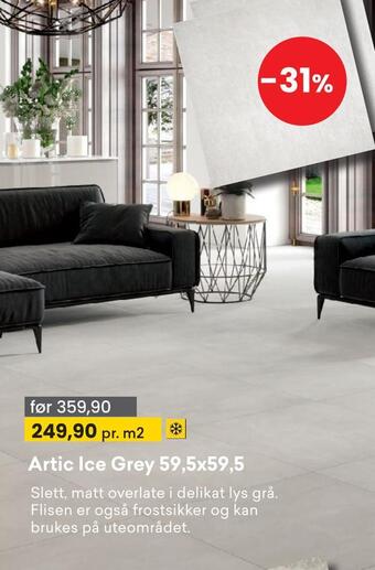 Right Price Tiles Artic ice grey 59,5x59,5 tilbud