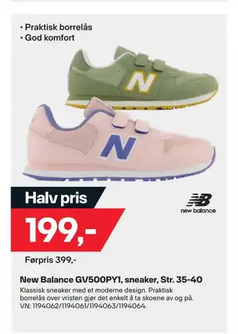 XXL Sport New balance gv500py1, sneaker, str. 35-40 tilbud