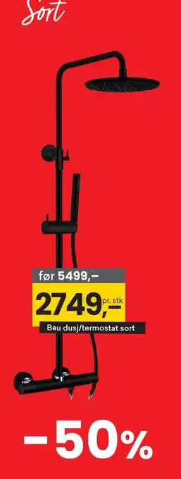 Right Price Tiles Bau dusj/termostat sort tilbud