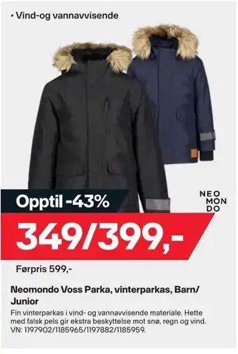 XXL Sport Neomondo voss parka, vinterparkas, barn/ junior tilbud