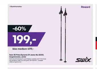 XXL Sport Swix xc poles dynamic d1 junior alu 22/23, langrennsstav, junior tilbud
