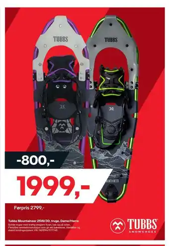 XXL Sport Tubbs mountaineer 25w/30, truge, dame/herre tilbud