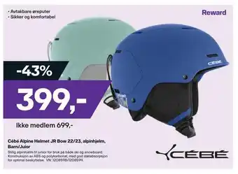 XXL Sport Cébé alpine helmet jr bow 22/23, alpinhjelm, barn/juior tilbud