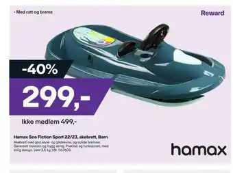 XXL Sport Hamax sno fiction sport 22/23, akebrett, barn tilbud