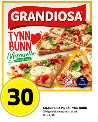 Bunnpris Grandiosa pizza tilbud