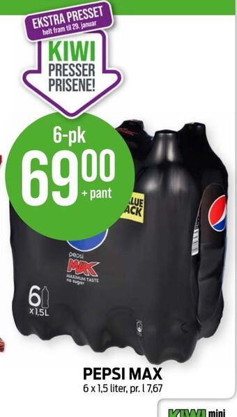 Kiwi Pepsi max brus tilbud