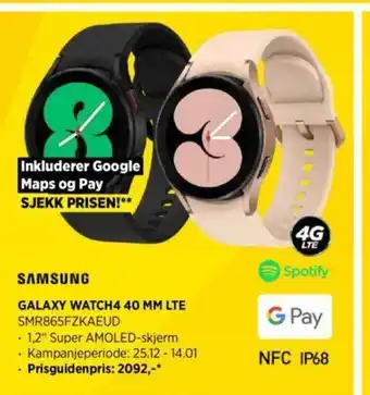 POWER Galaxy Watch4 40mm Lte SMR865FZKAEUD tilbud