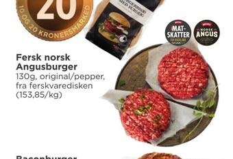 Meny Fersk norsk angusburger tilbud