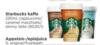 Meny Starbucks kaffe tilbud