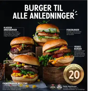 Meny Ukjent hamburger tilbud