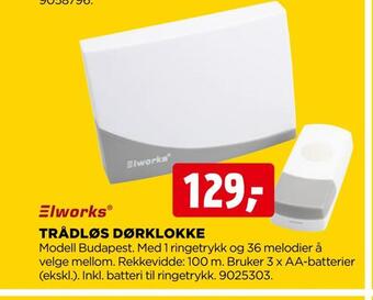 jem & fix Trådløs dørklokke tilbud