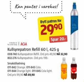 Jula Kullsyrepatron Refill 60L, 425g tilbud