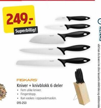 Jula Kniver + Knivblokk 6 Deler tilbud