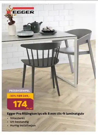 Megaflis Egger pro rillington lys eik 8 mm clic-it laminatgulv tilbud