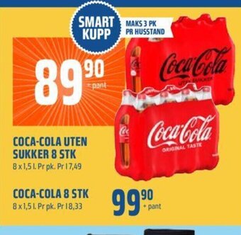Coop Obs Coca-Cola Uten Sukker 8 stk. tilbud