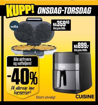 Europris Alle airfryere og vaffeljern tilbud