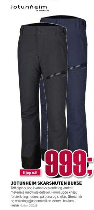 Sport 1 Jotunheim Skarsnuten Bukse tilbud