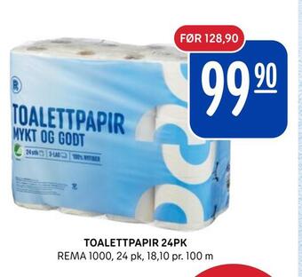Rema 1000 Toalettpapir 24pk tilbud