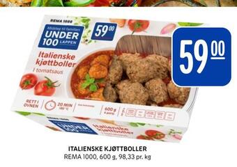 Rema 1000 Italienske kjøttboller tilbud